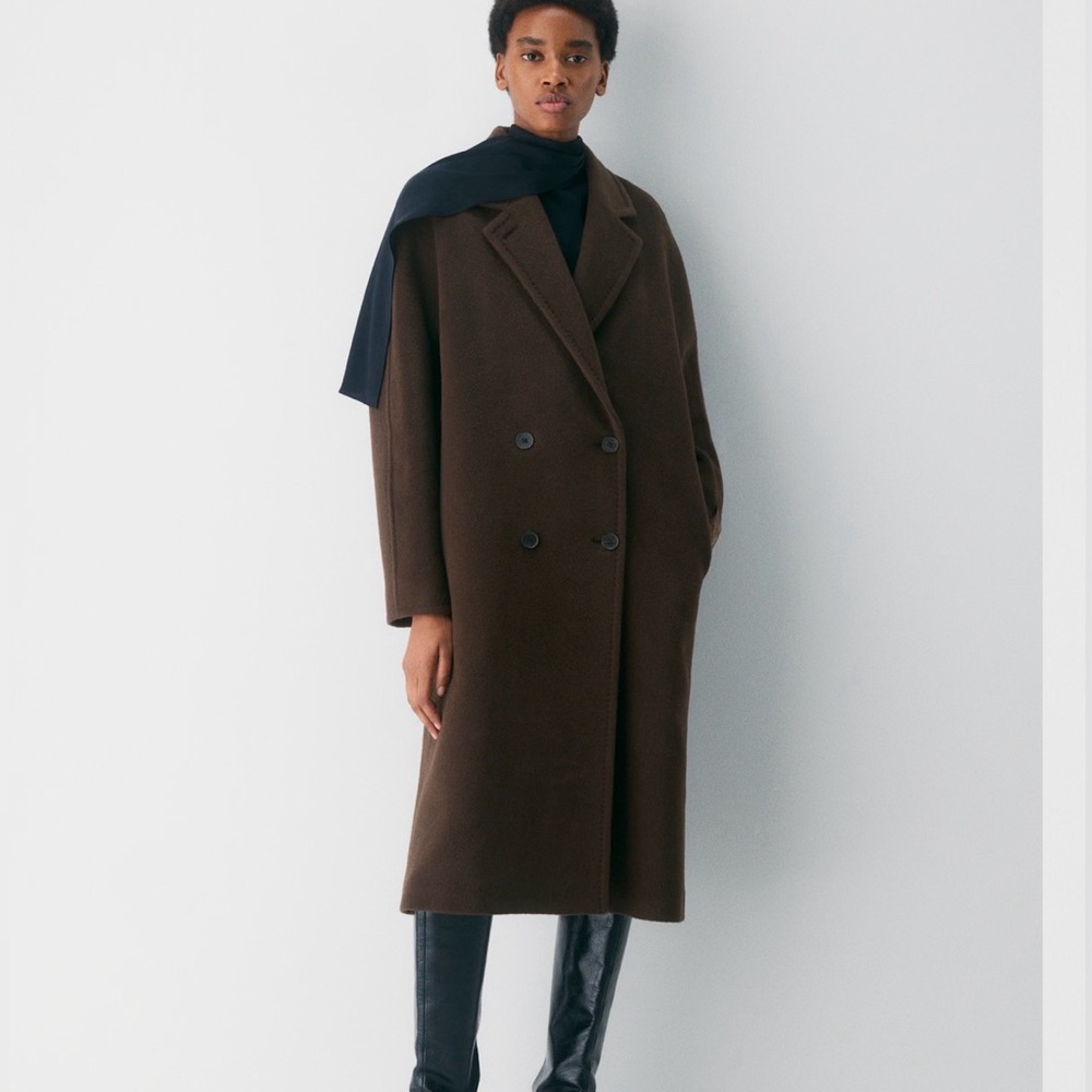 Aritizia slouchy wool coat in camel